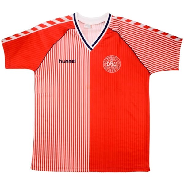 Heimtrikot Thailand Dänemark Retro 1986 Rote Günstige Fußballtrikots